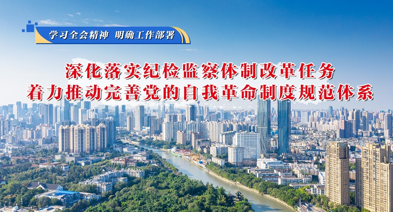学习全会精神 明确工作部署⑥深化落实纪检监察体制改革任务，着力推动完善党的自我革命制度规范体系